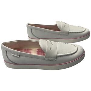 Cole Haan Nantucket 2.0 Leather Penny Loafers Casual Flat Shoes Pink White 10B